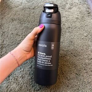 32oz Black Tumbler with Straw